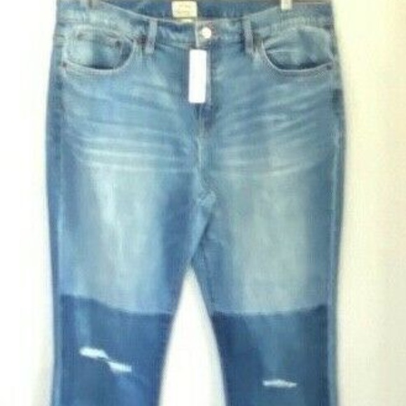 NWT J.Crew Slim BF Distressed Shadow Patch Jeans - Picture 2 of 11